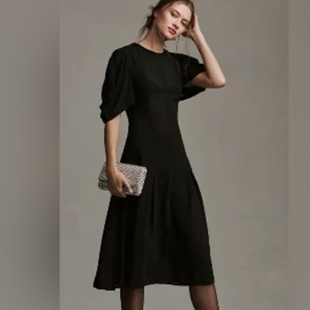 Anthropologie Black Midi Dress